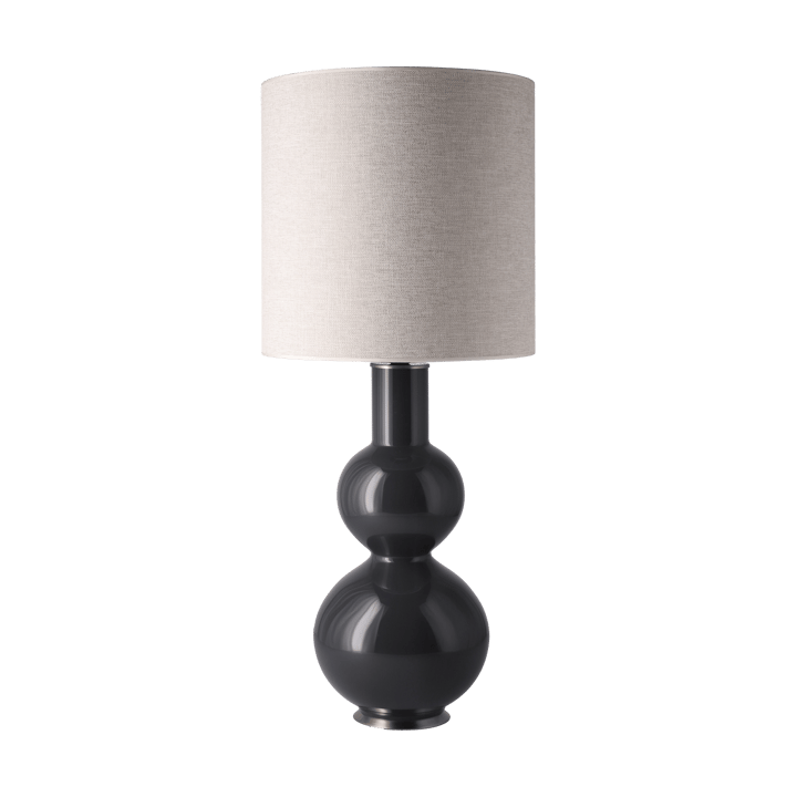 Augusta Tischleuchte grauer Lampenfuß, London Beige M Flavia Lamps