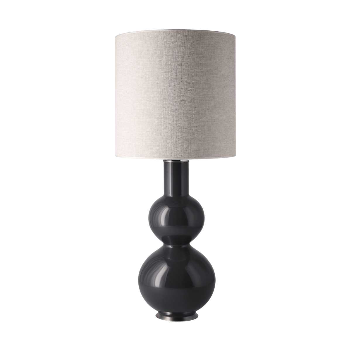 Flavia Lamps Augusta Tischleuchte grauer Lampenfuß London Beige M