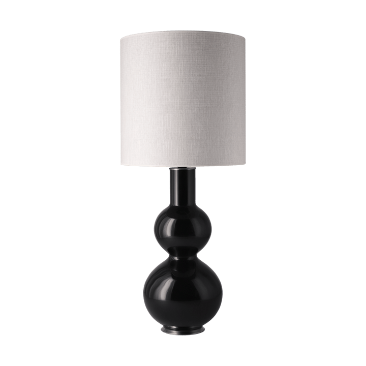 Augusta Tischleuchte schwarzer Lampenfuß - Babel Beige M - Flavia Lamps