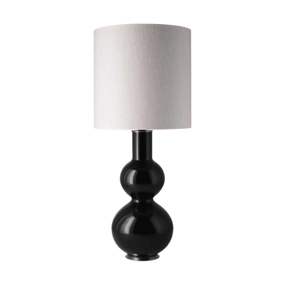 Flavia Lamps Augusta Tischleuchte schwarzer Lampenfuß Babel Beige M