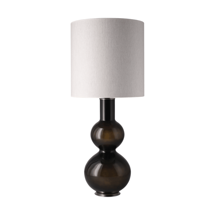 Augusta Tischleuchte schwarzer Lampenfuß, Babel Beige M Flavia Lamps