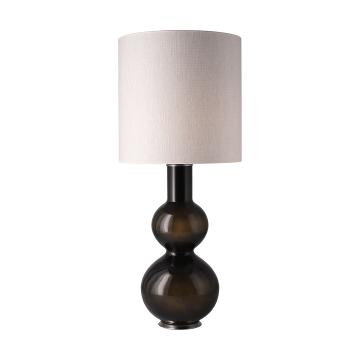 Augusta Tischleuchte schwarzer Lampenfuß, Babel Beige M Flavia Lamps