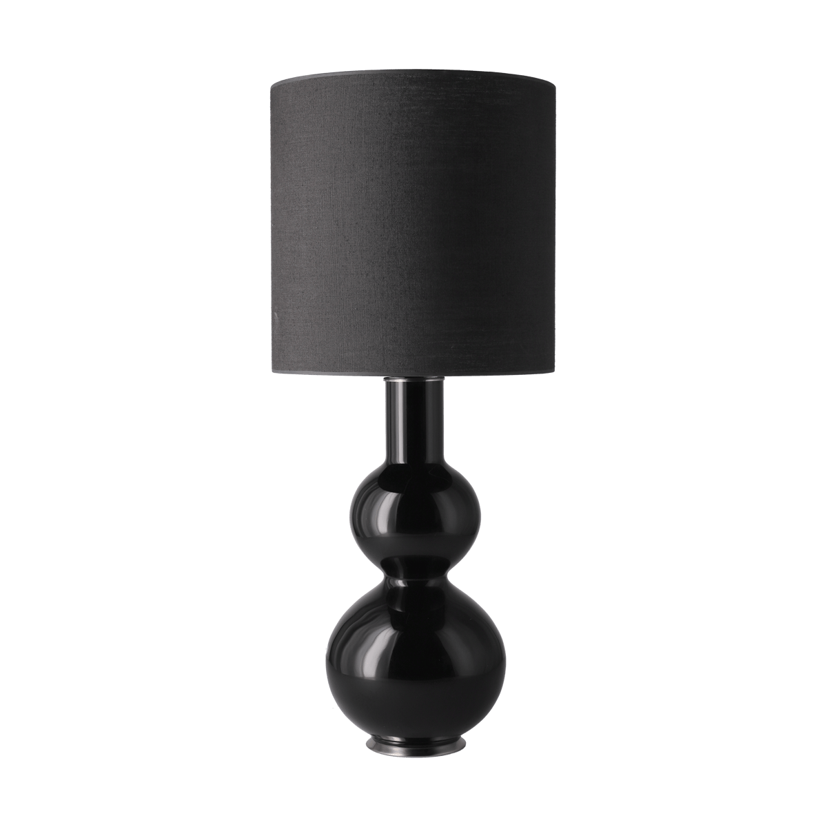 Flavia Lamps Augusta Tischleuchte schwarzer Lampenfuß Lino Negro M