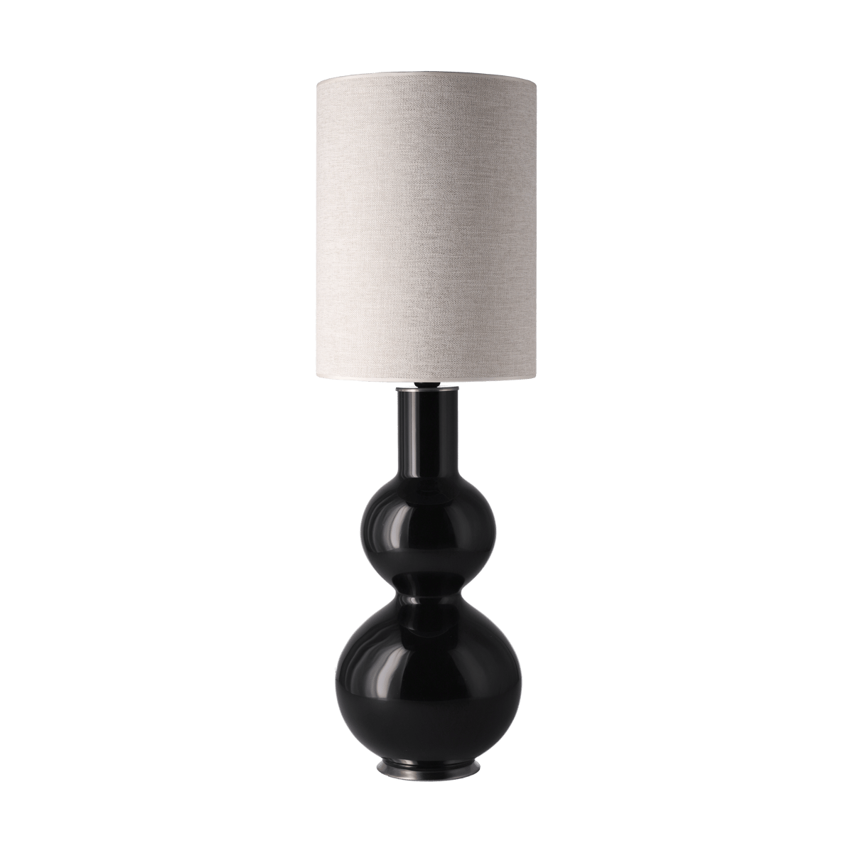 Flavia Lamps Augusta Tischleuchte schwarzer Lampenfuß London Beige L