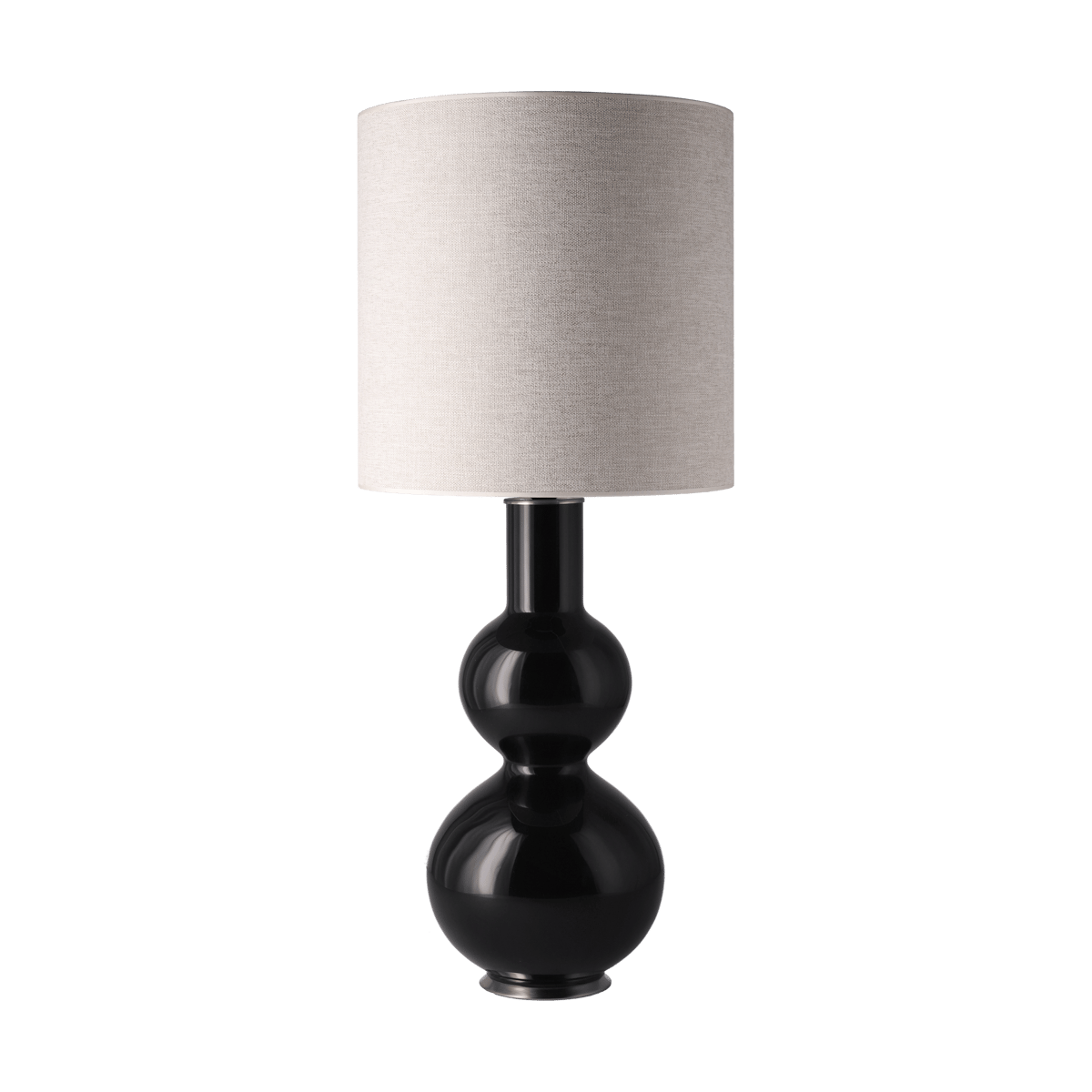 Flavia Lamps Augusta Tischleuchte schwarzer Lampenfuß London Beige M