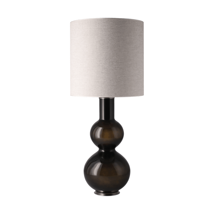 Augusta Tischleuchte schwarzer Lampenfuß, London Beige M Flavia Lamps