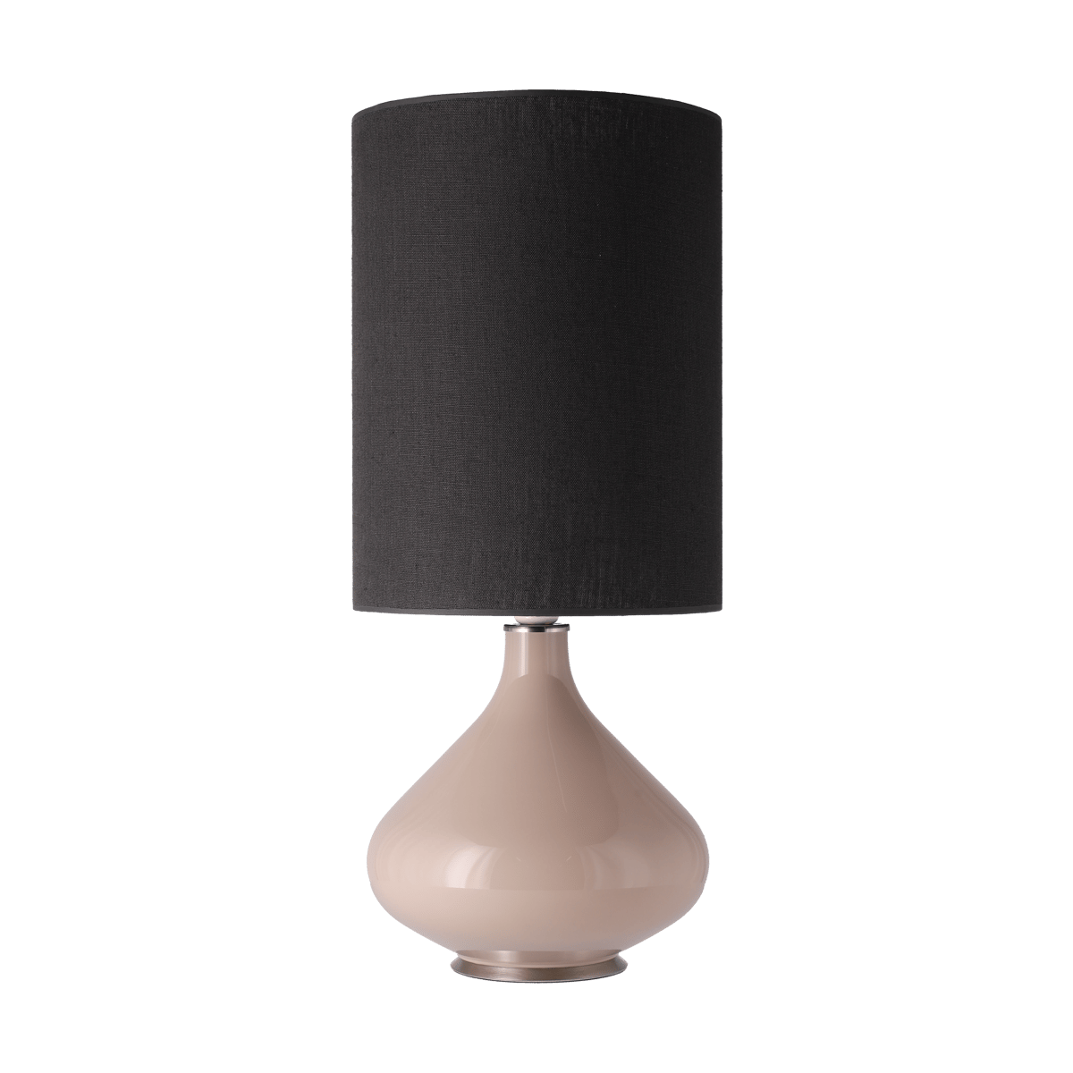 Flavia Lamps Flavia Tischleuchte beiger Lampenfuß Lino Negro L