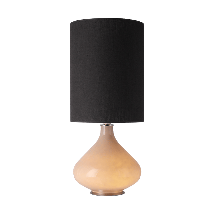 Flavia Tischleuchte beiger Lampenfuß, Lino Negro L Flavia Lamps