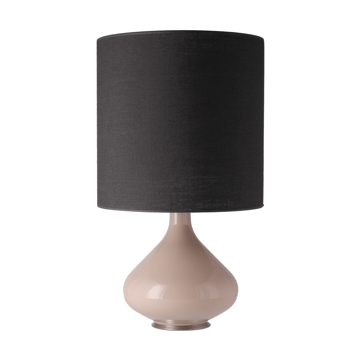 Flavia Lamps Flavia Tischleuchte beiger Lampenfuß Lino Negro M