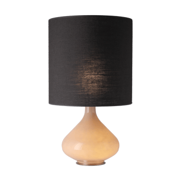 Flavia Tischleuchte beiger Lampenfuß - Lino Negro M - Flavia Lamps