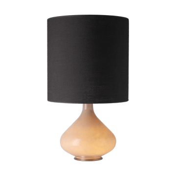 Flavia Tischleuchte beiger Lampenfuß - Lino Negro M - Flavia Lamps