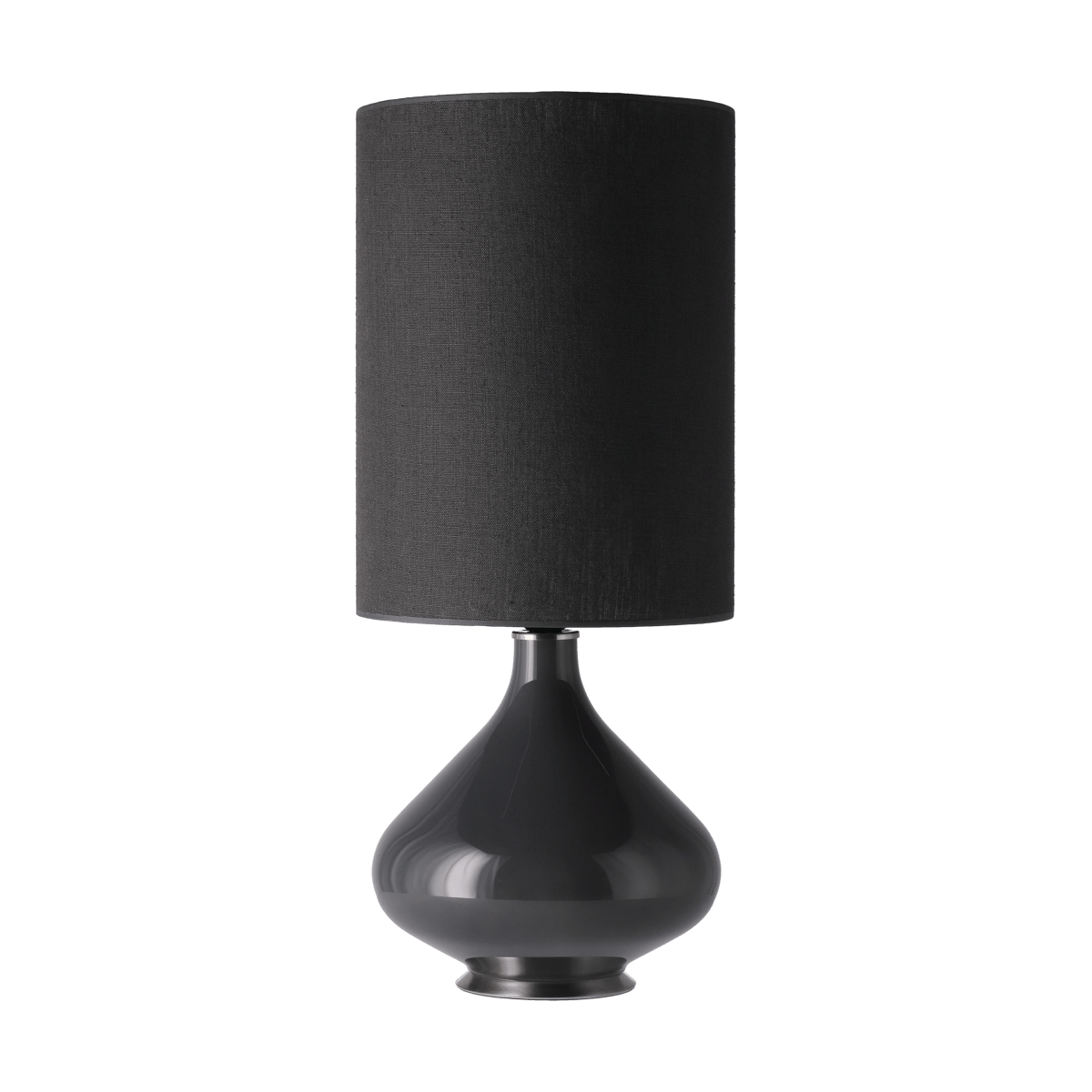 Flavia Lamps Flavia Tischleuchte grauer Lampenfuß Lino Negro L