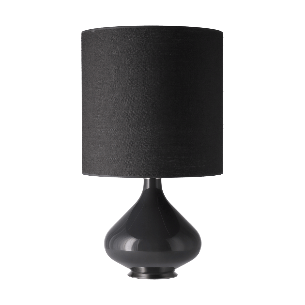 Flavia Lamps Flavia Tischleuchte grauer Lampenfuß Lino Negro M