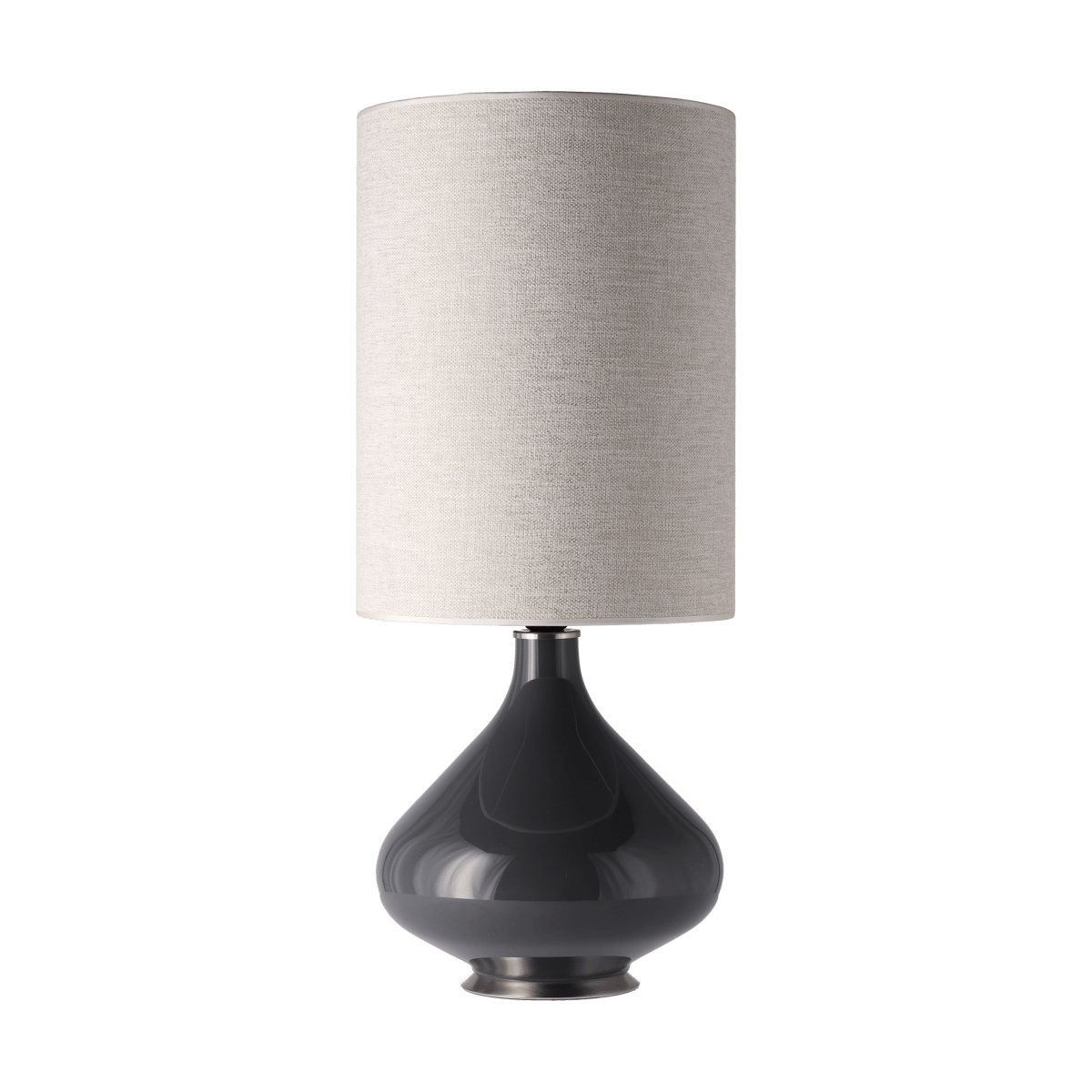 Flavia Lamps Flavia Tischleuchte grauer Lampenfuß London Beige L