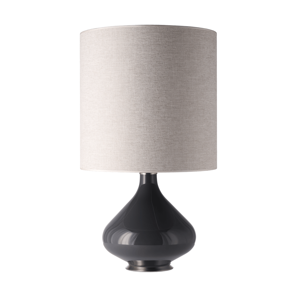 Flavia Lamps Flavia Tischleuchte grauer Lampenfuß London Beige M