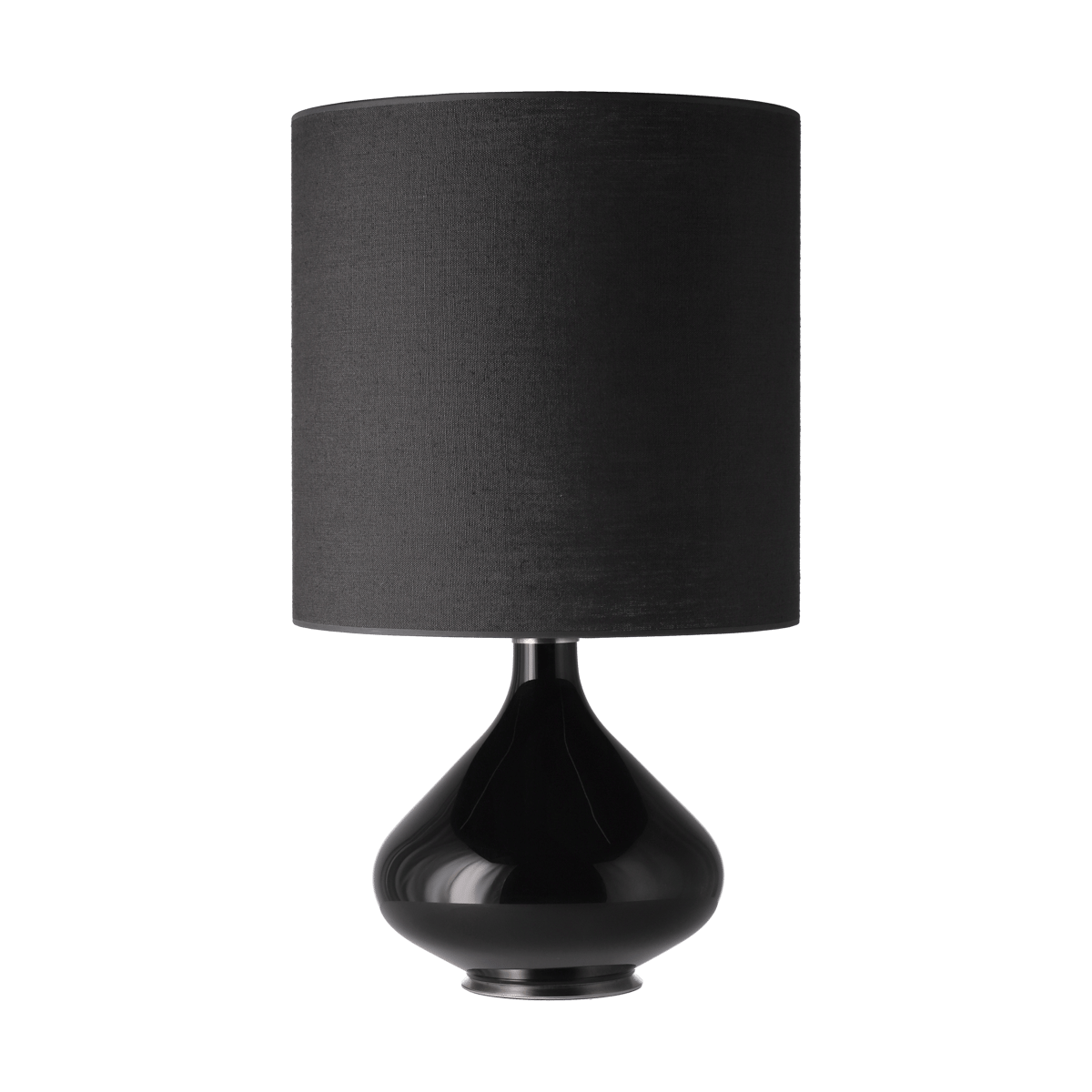 Flavia Lamps Flavia Tischleuchte schwarzer Lampenfuß Lino Negro M