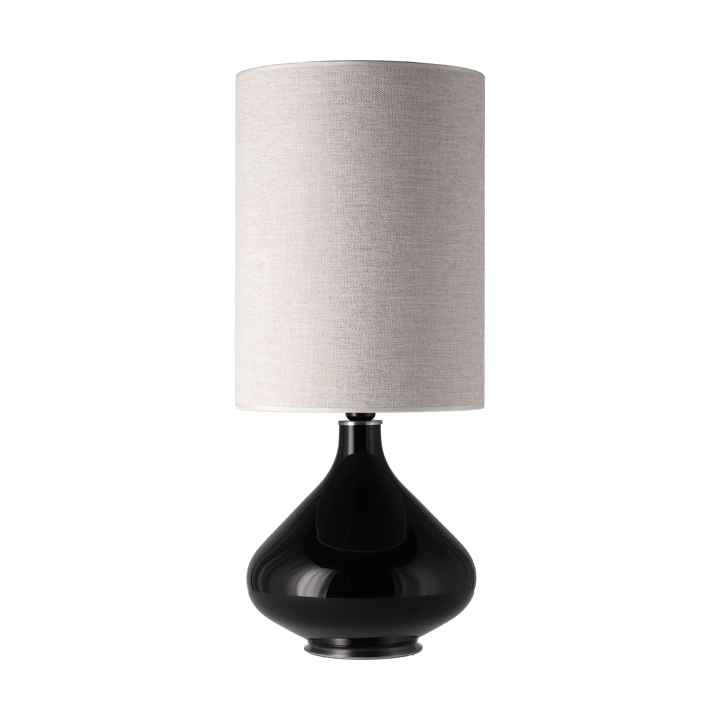 Flavia Tischleuchte schwarzer Lampenfuß, London Beige L Flavia Lamps