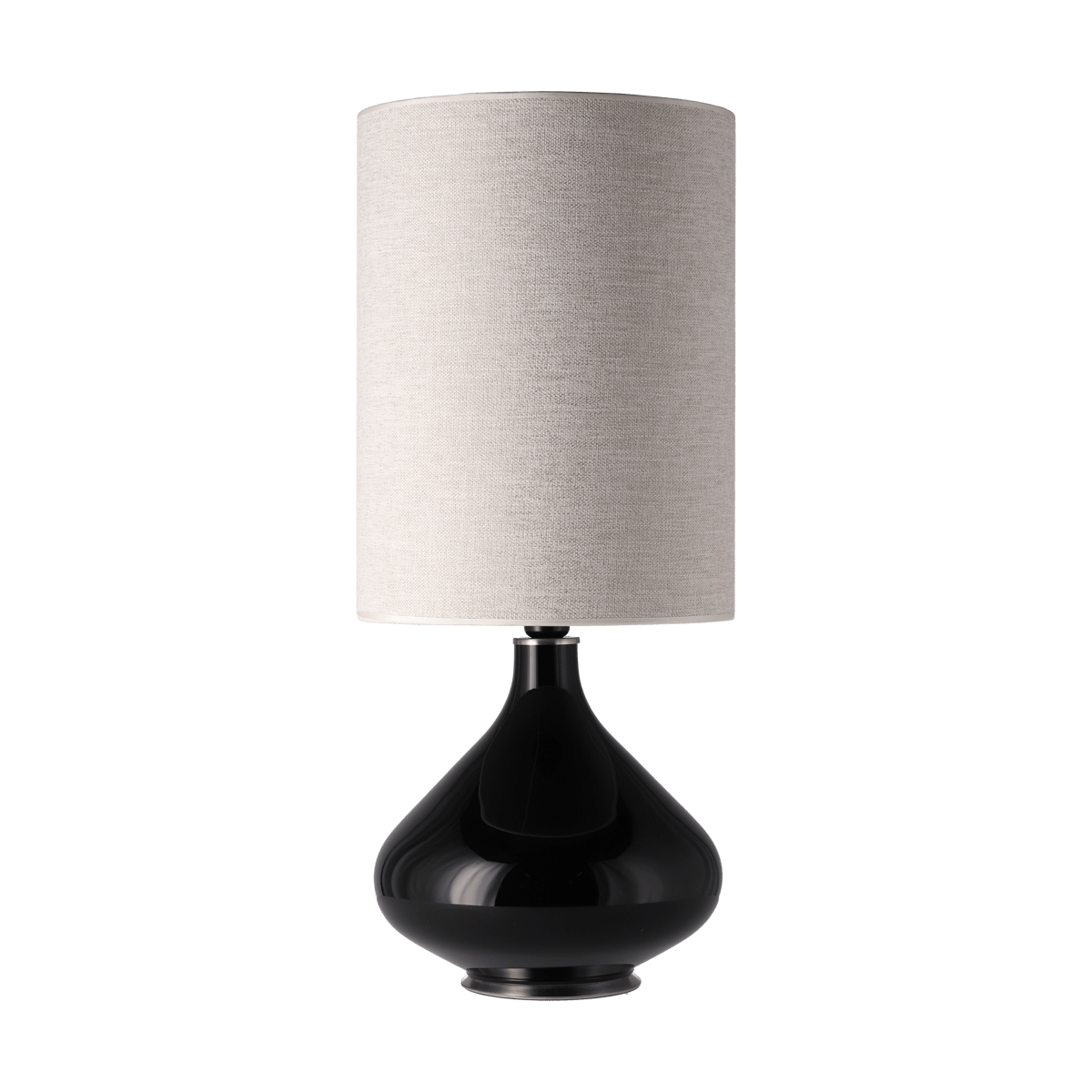 Flavia Lamps Flavia Tischleuchte schwarzer Lampenfuß London Beige L