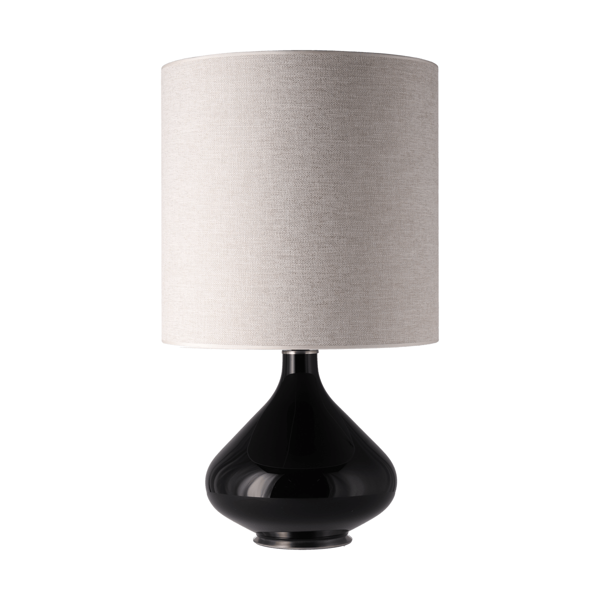 Flavia Lamps Flavia Tischleuchte schwarzer Lampenfuß London Beige M