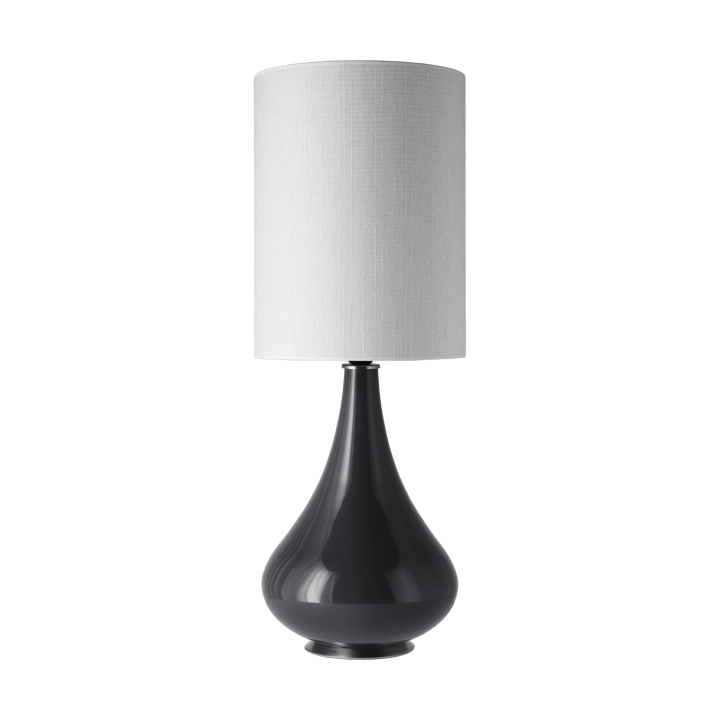 Renata Tischleuchte grauer Lampenfuß, Babel Beige L Flavia Lamps