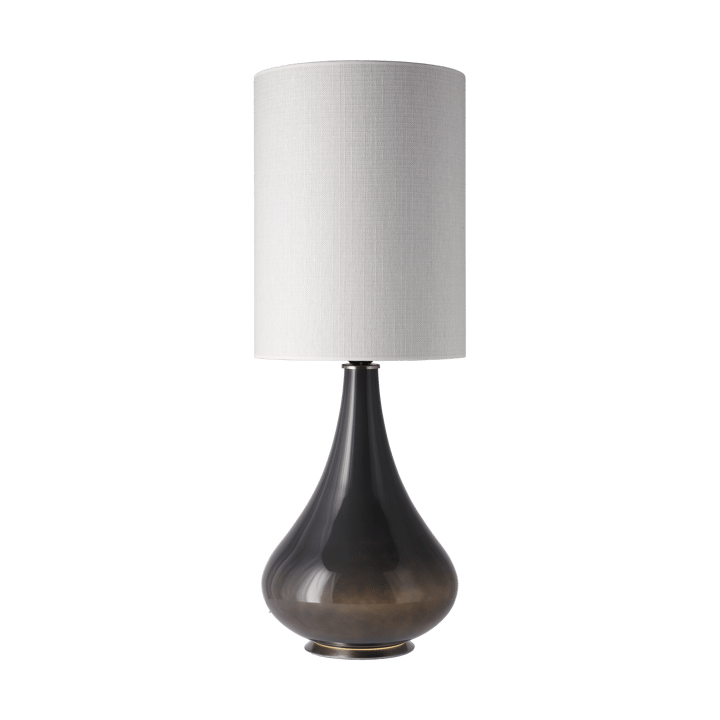 Renata Tischleuchte grauer Lampenfuß, Babel Beige L Flavia Lamps