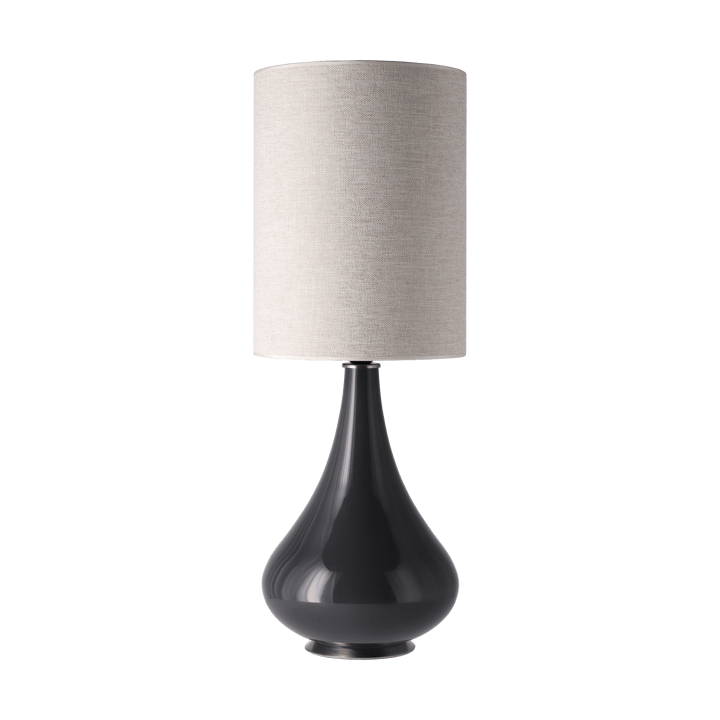 Renata Tischleuchte grauer Lampenfuß - London Beige L - Flavia Lamps