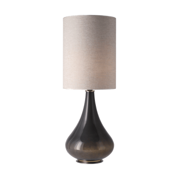 Renata Tischleuchte grauer Lampenfuß - London Beige L - Flavia Lamps