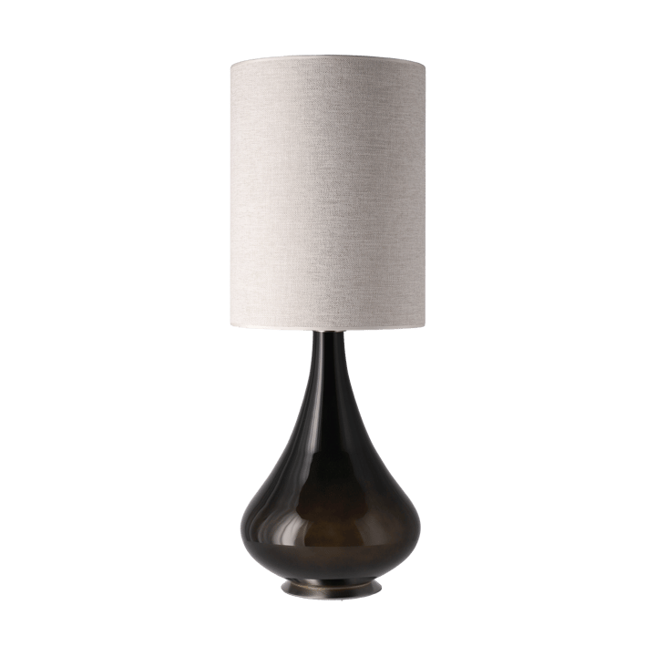 Renata Tischleuchte schwarzer Lampenfuß, London Beige L Flavia Lamps