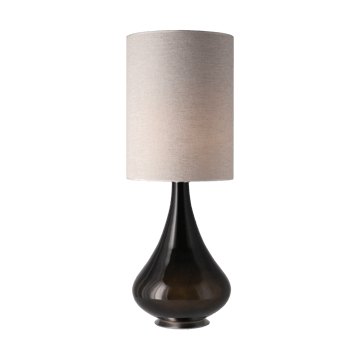 Renata Tischleuchte schwarzer Lampenfuß - London Beige L - Flavia Lamps