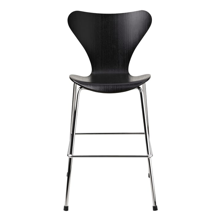 3177 Series 7 Junior Stuhl Chrom - Black - Fritz Hansen