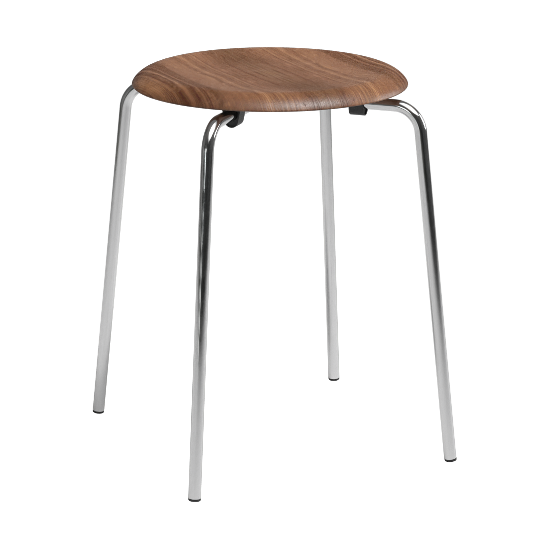 Fritz Hansen Dot Hocker Walnuss-Chrom