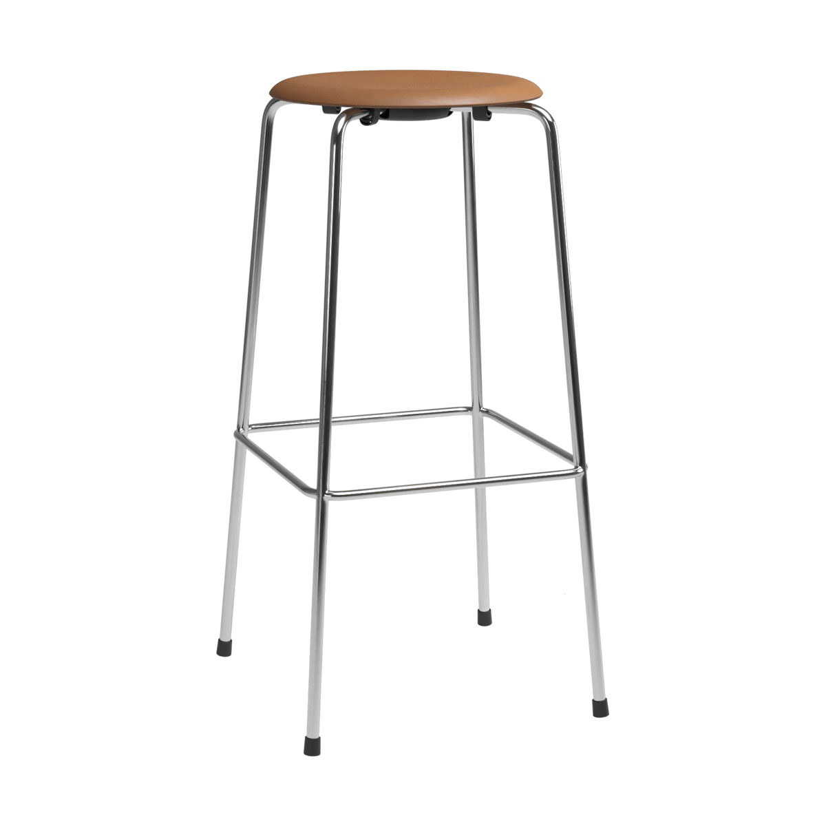 Fritz Hansen High Dot Barstuhl Wildleder Walnuss-Chrom