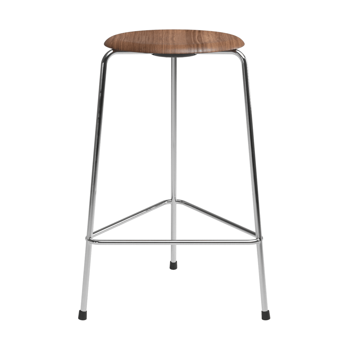 Fritz Hansen High Dot counter Stuhl 3 Beine Walnuss-Chrom