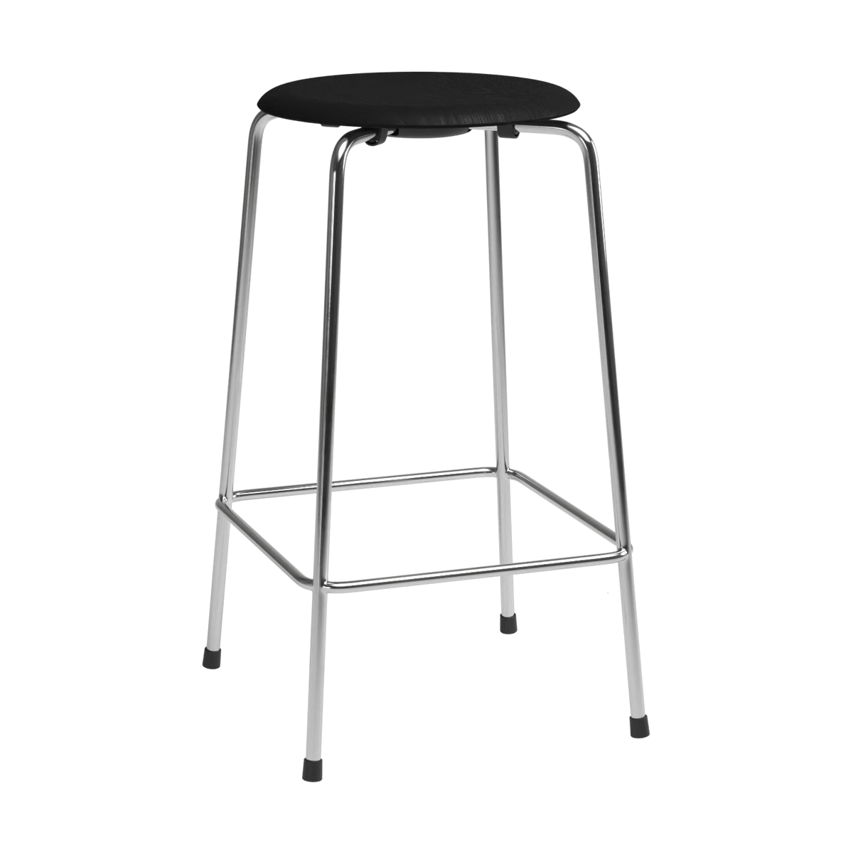 Fritz Hansen High Dot counter Stuhl 4 Beine Esche schwarz-Chrom