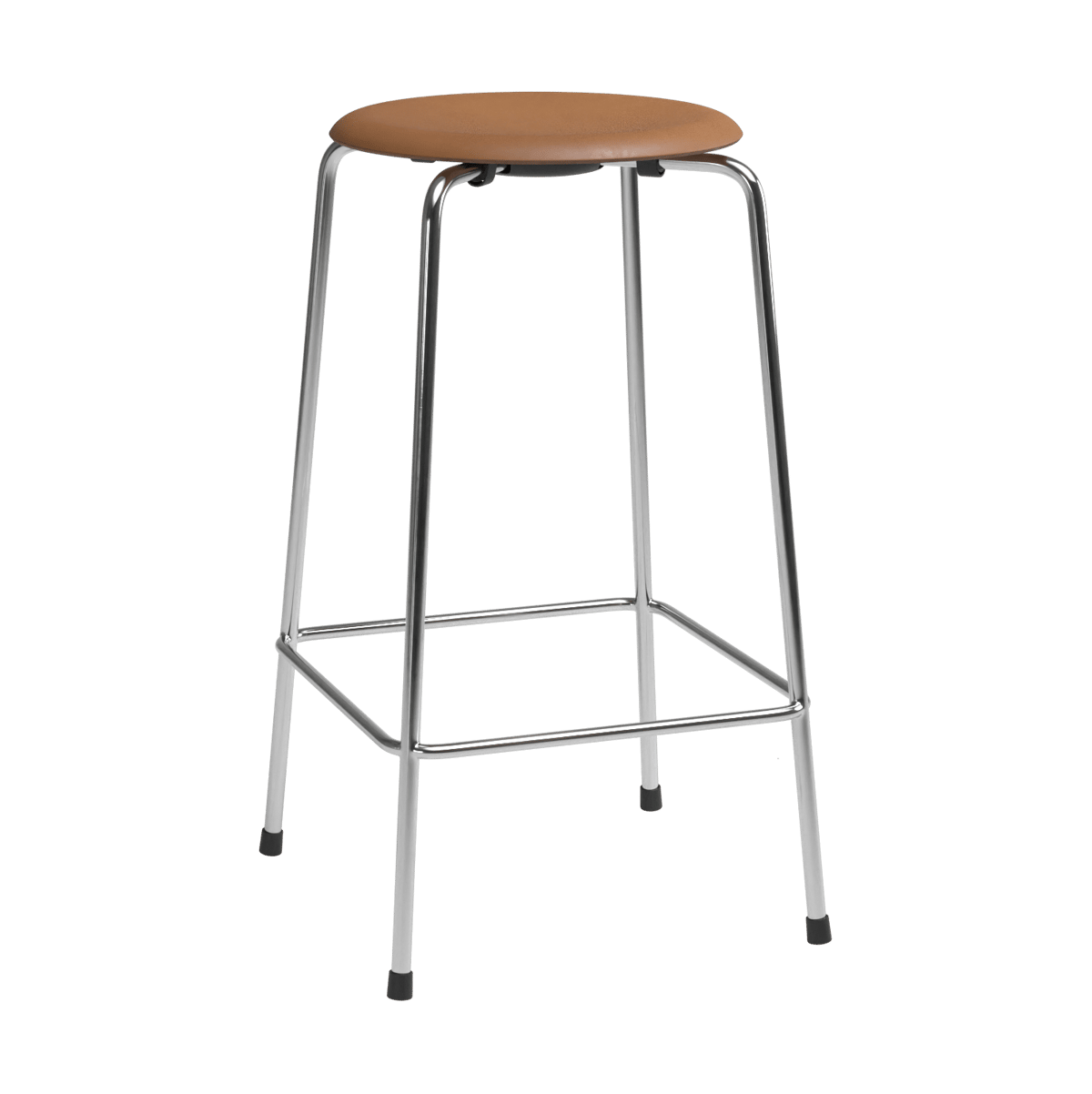 Fritz Hansen High Dot counter Stuhl 4 Beine Wildleder Walnuss-Chrom