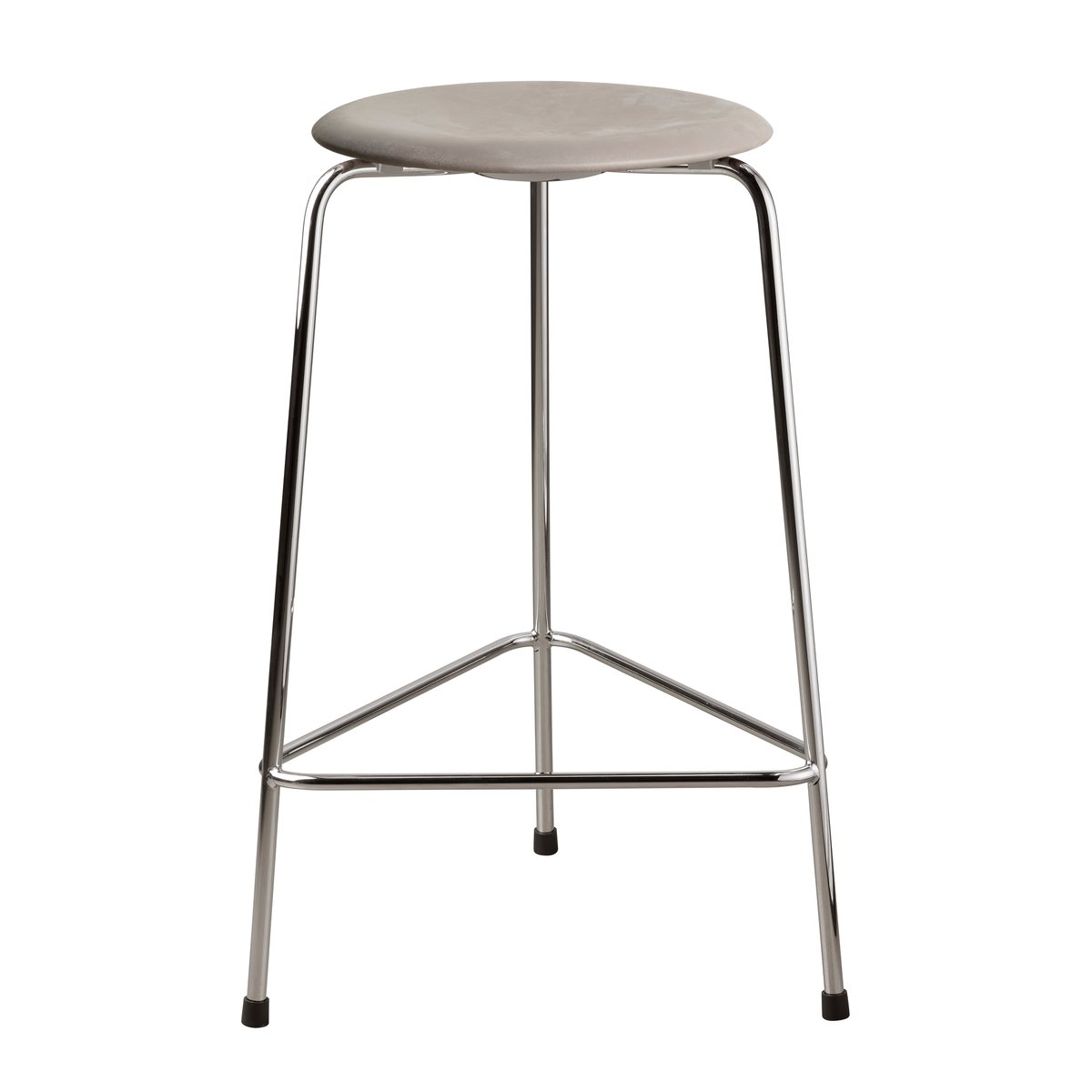 Fritz Hansen High Dot Hocker Leder Lava grey-chrome