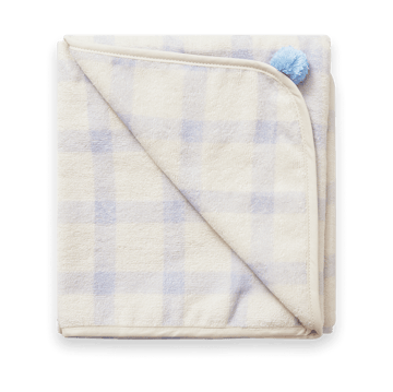 Gingham Sorrel Blue Terry Handtuch mit Kapuze - 80x80 cm - Garbo&Friends