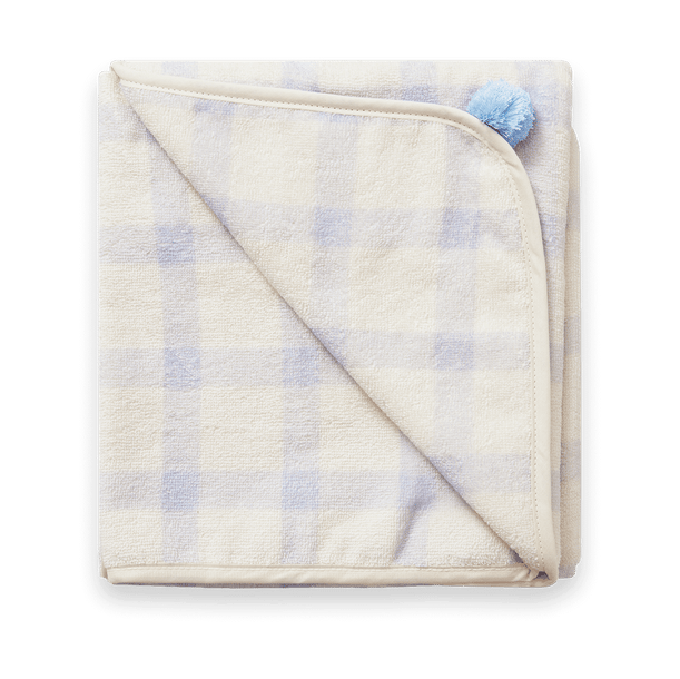 Gingham Sorrel Blue Terry Handtuch mit Kapuze, 80x80 cm Garbo&Friends