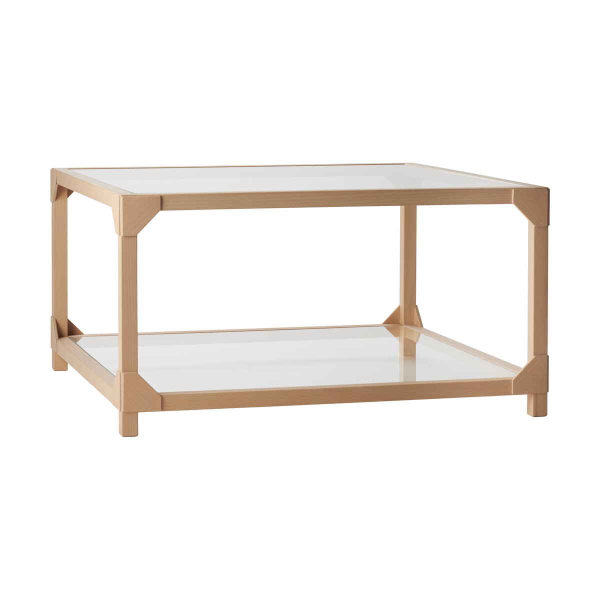 Gärsnäs Bleck Couchtisch 75x75 Glas Buche-Natur