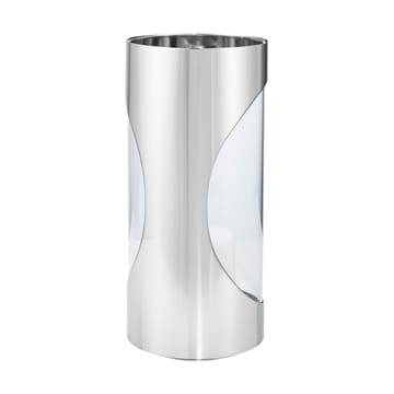 Chrome contours hurricane Windlicht 28 cm - Edelstahl - Georg Jensen