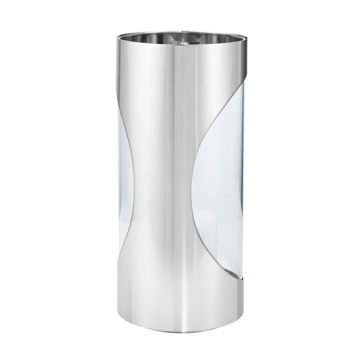 Chrome contours hurricane Windlicht 28 cm, Edelstahl Georg Jensen