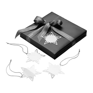 Classic christmas star Geschenkdekoration 4er Pack - Silver - Georg Jensen