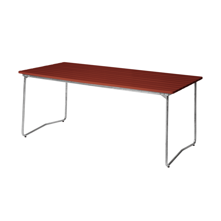 B31 170 Esstisch - Dark red lacquered oak-galvanized base - Grythyttan Stålmöbler