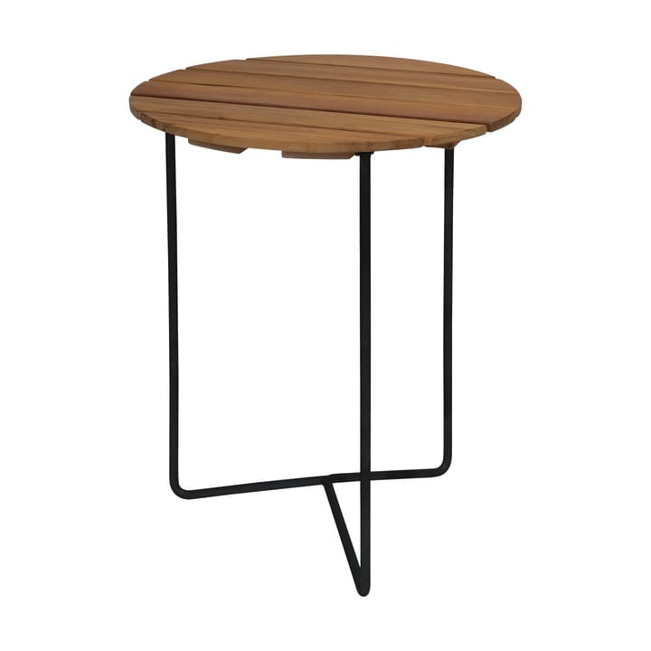 Table 6B Tisch Ø60 cm - Teak unbehandelt-Schwarz - Grythyttan Stålmöbler