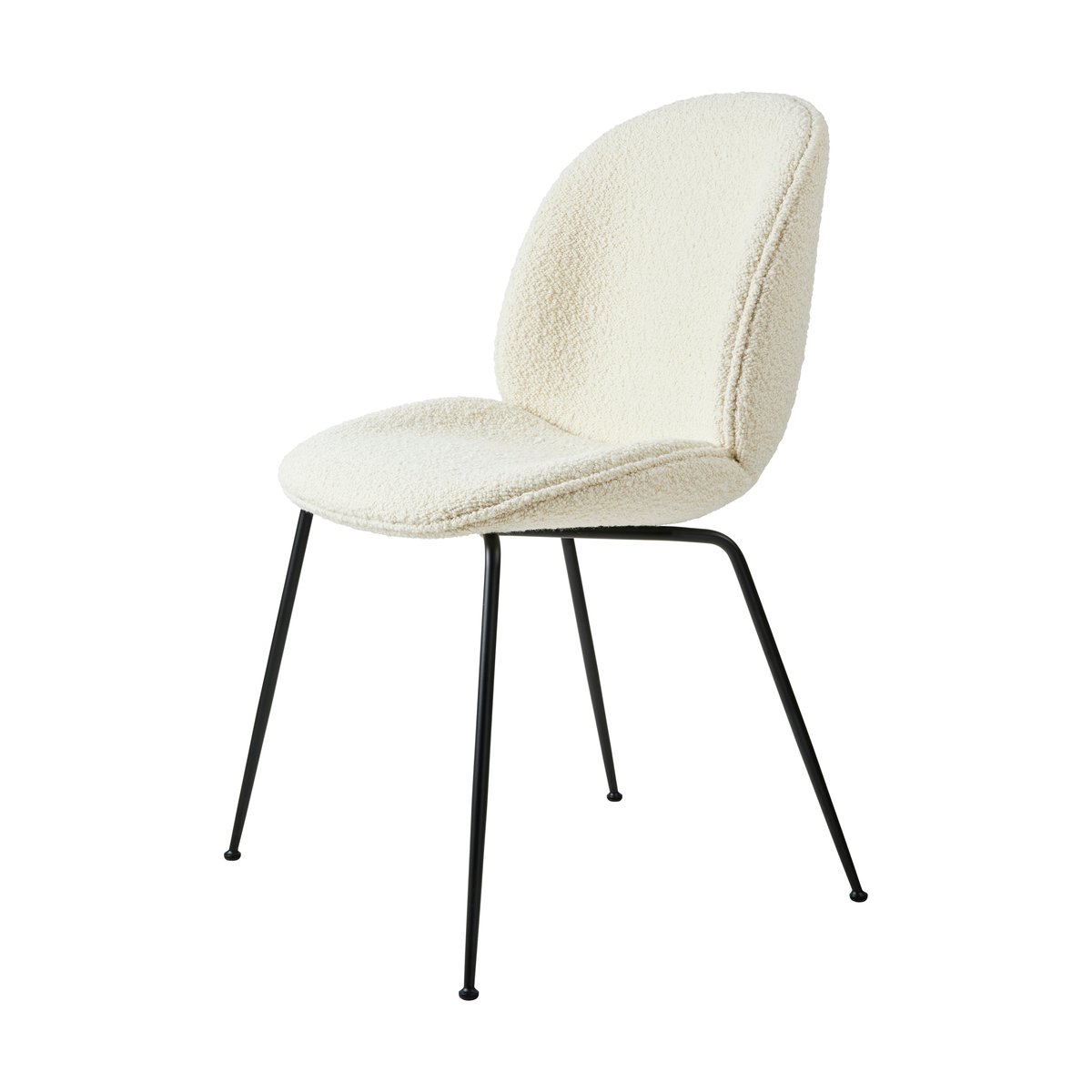 GUBI Beetle dining chair fully upholstered conic base Karakorum 001-Schwarzes Gestell