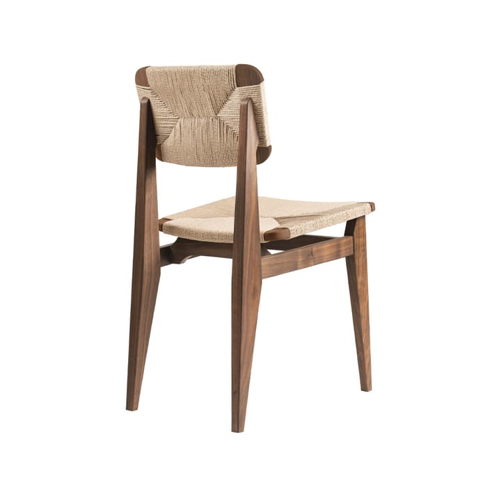 C-Chair Stuhl, American walnut, Sitz und Rückenlehne aus Naturgeflecht GUBI