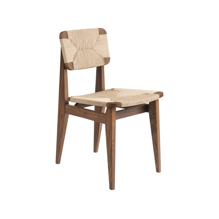 C-Chair Stuhl - American walnut, Sitz und Rückenlehne aus Naturgeflecht - GUBI