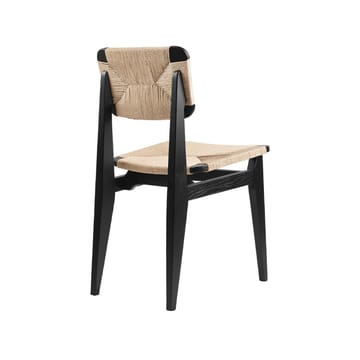 C-Chair Stuhl - Black stained oak, Sitz und Rückenlehne aus Naturgeflecht - GUBI