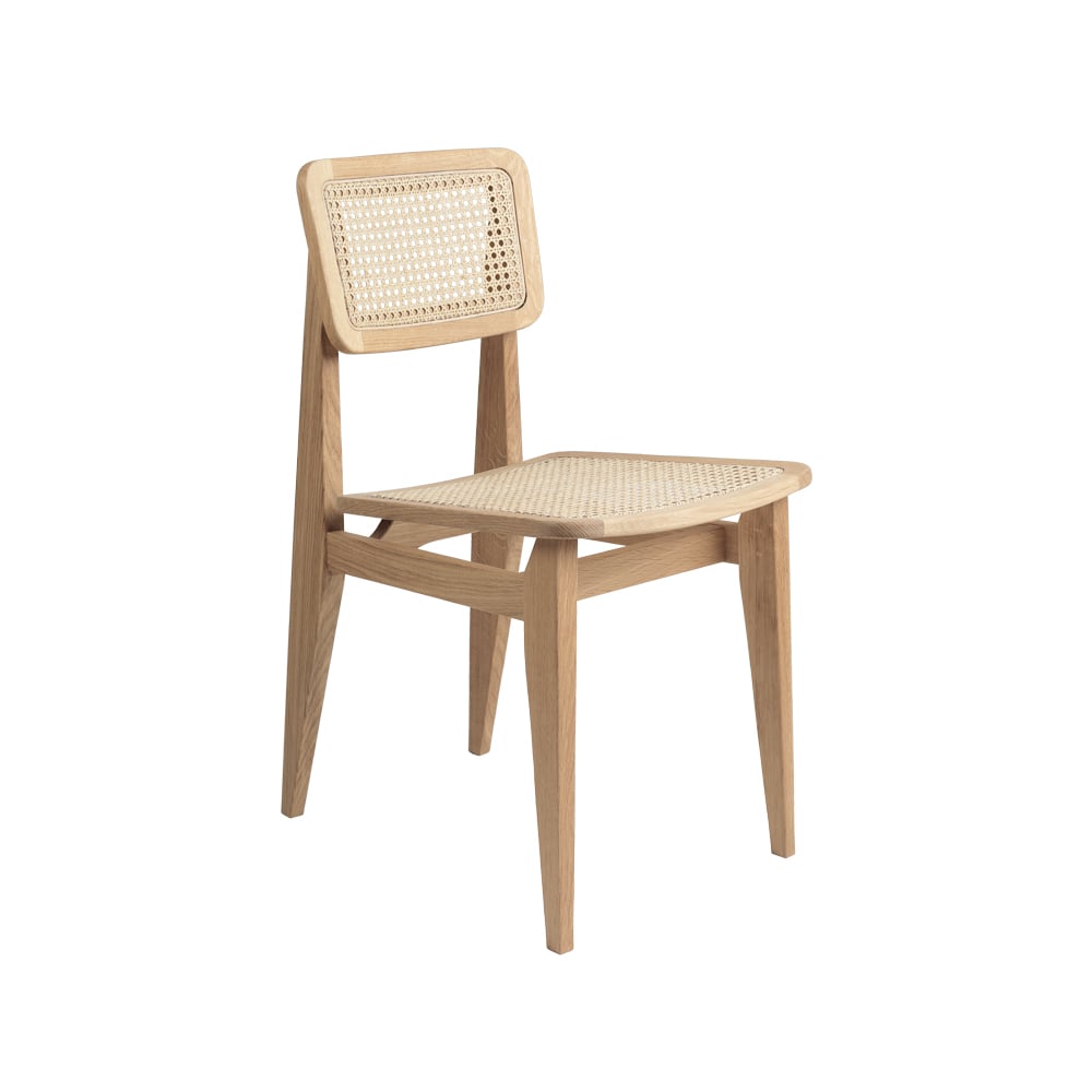 GUBI C-Chair Stuhl Oak oiled, Rattan