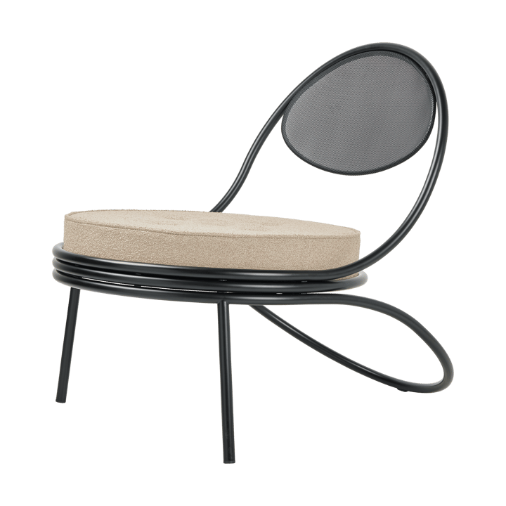 Copacabana Outdoor Lounge Chair gepolsterter Sitz - Lorkey Limonta 41-schwarze Beine - GUBI